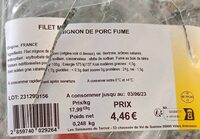 Filet mignon de porc fumé