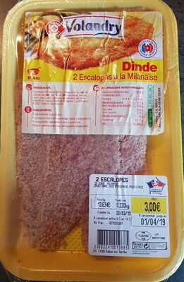 2 escalopes de dinde a la milanaise