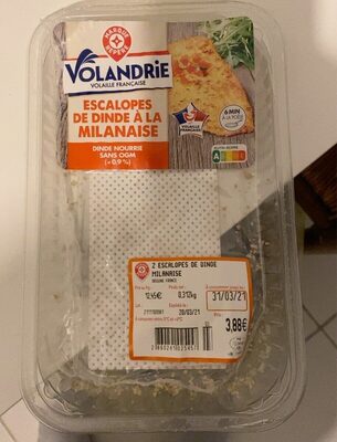Escalope de dinde a la milanaise front packaging