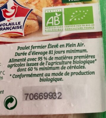 Filets de poulet ingredients label