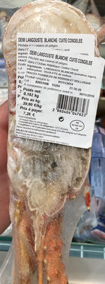 Demi langouste blanche cuite congelée front packaging