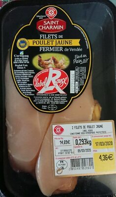 Filets de poulet jaune label rouge