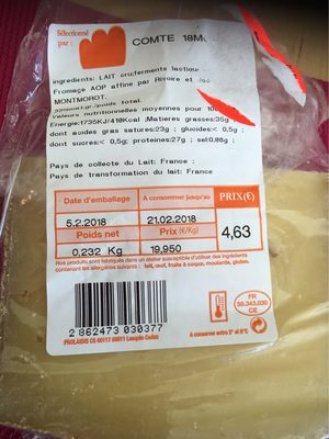 Comté 18 mois