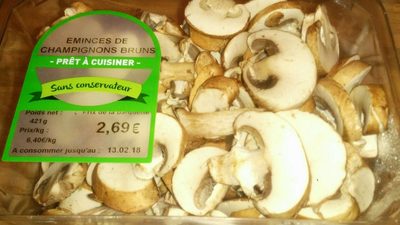 Émincés de champignons brun front packaging