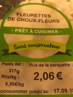 Choux fleur barquette