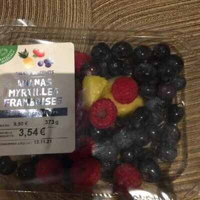 Salade de fruits  ananas myrtilles framboises front packaging