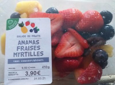 Salade de fruits Ananas, fraises, myrtilles front packaging