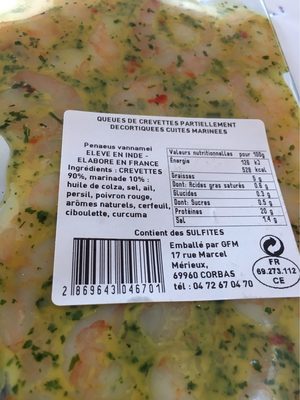 Queues  de crevettes