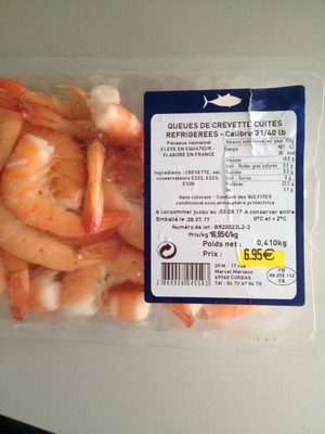 Queues de crevettes cuites