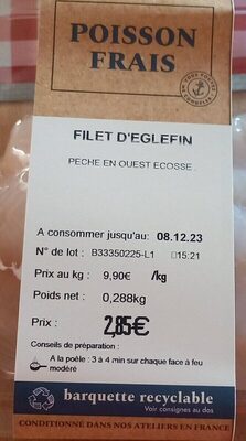 Poisson filet eglefin