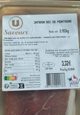 Jambon sec de montagne