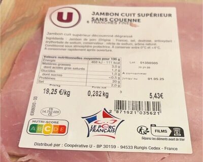 Jambon cuit supérieur
