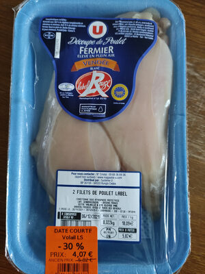 filet de poulet date courte front packaging