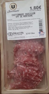 Chiffonnade saucisson VPF de montagne