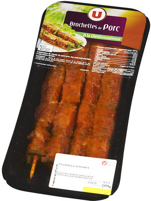 Brochette de porc nature, France, 4 pièces front packaging