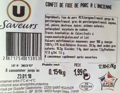 Confit de foie de porc a l’ancienne front packaging
