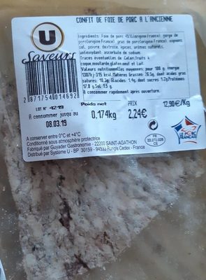 Confit de foie de porc à l'ancienne front packaging