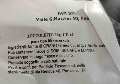 Zoccoletto (pane tipo 00 senza sale)