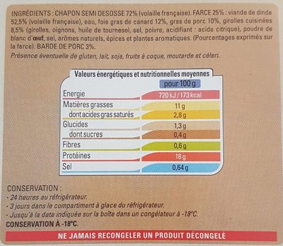 Chapon farci (foie gras et girolles)