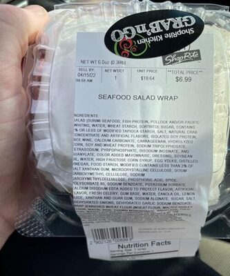Seafood salad wrap front packaging