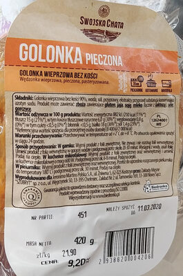 Golonka wieprzowa bez kości