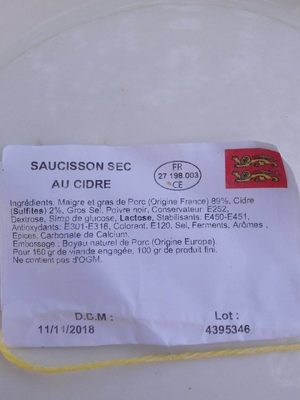 Saucisson sec au cidre