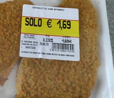 Cotolette con spinaci