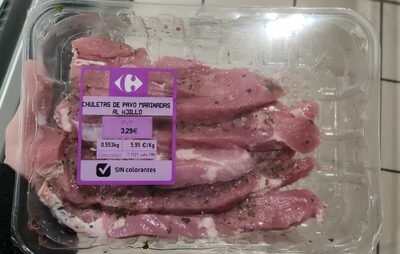 Chuletas de pavo marinadas al ajillo