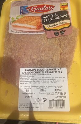 Escalope dinde milanaise front packaging
