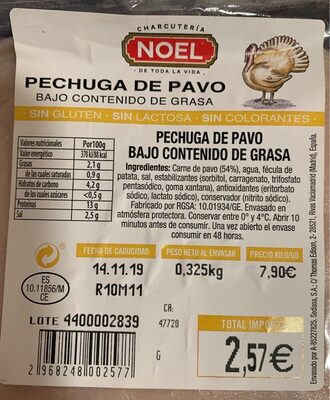 Pechuga de Pavo bajo en grasa