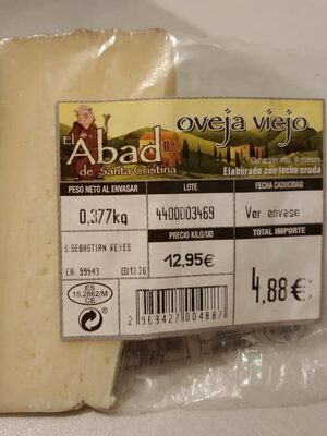 Queso de oveja viejo front packaging