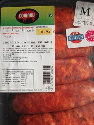 Chorizo casero oreado front packaging
