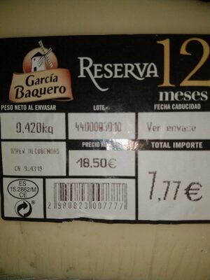 Queso Reserva 12 meses
