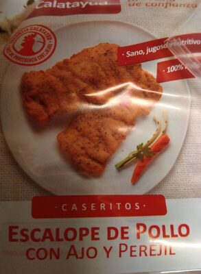 Escalope de pollo con ajo y perejil front packaging