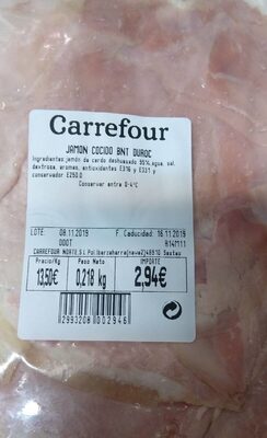 Jamon cocido bnt duroc al corte