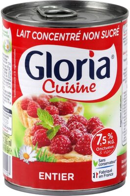 GLORIA Lait concentré non sucré entier boîte 410g