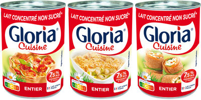 GLORIA Lait concentré non sucré entier boîtes 3x410g