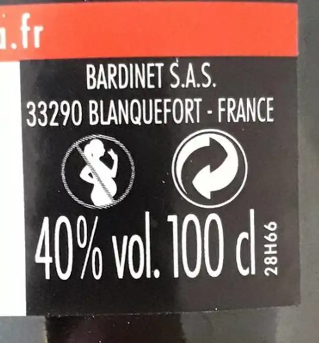 Rhum ingredients label