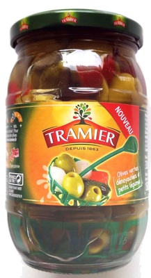 Olives vertes dénoyautées & petits légumes