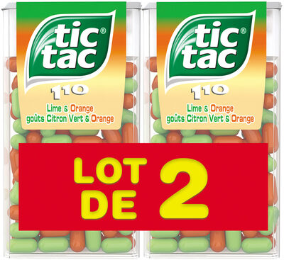 Bonbons tic tac goûts orange-citron vert 2x54g