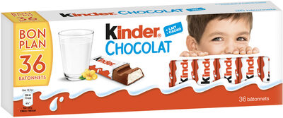 Kinder chocolat t12 x3 lot de 36 batonnets