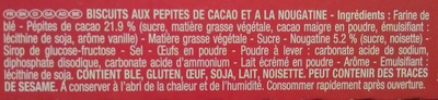 Hello! Cookies Nougatine ingredients label