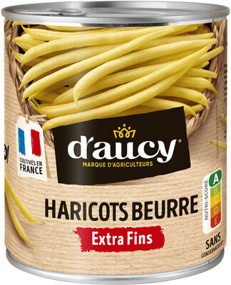 Haricots beurre extra fins d'aucy 440g front packaging
