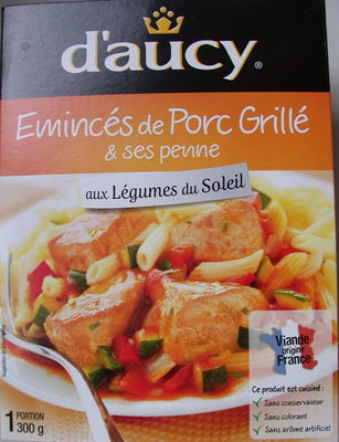 Emincés de porc grillé et ses penne