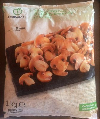 Champignons de Paris émincés 1er choix front packaging