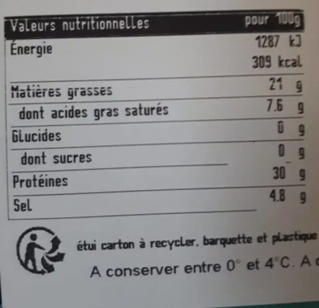 Jambon pata negra de barrancos AOC ingredients label