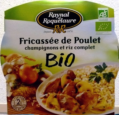 Fricassée de Poulet champignons et riz complet BIO