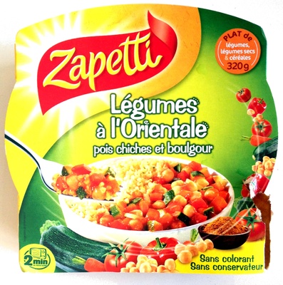 Légumes à l'Orientale, pois chiches et boulgour