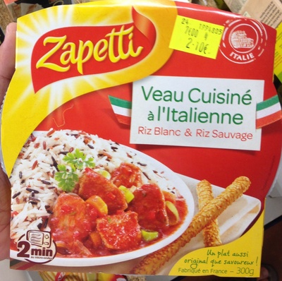 Veau cuisiné à l'Italienne Riz blanc & riz sauvage front packaging