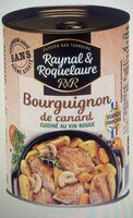 Bourguignon de canard cuisiné au vin rouge